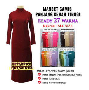 Manset Gamis Lengan Panjang Jersey Baju Daleman Gamis Polos Inner Dress Panjang Manset Gamis Licin