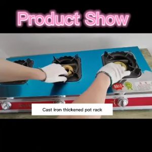 HEJI High Pressure Stove 3 Burner Gas Stove Stainless Steel Commercial 3 Burner Gas Stove Heavy Duty Easy To Clean Electronic Ignition Standard Burner Gas Stove Burner For Gas Stove Sale