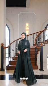 COD Haneen Abaya BUSUI Ceruty Mutiara Gamis Wanita Terbaru 2024 Dress Kondangan Dewasa Mewah Viral