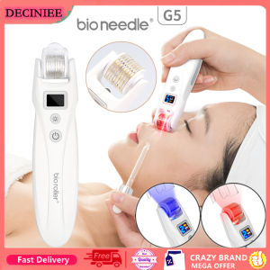 Bio Roller G5 Microcurrent Microneedling Roller Red Light Therapy EMS Facial Machine Dermaroller For Beard Hair Growth