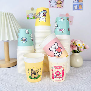 Cốc Giấy Hoạt Hình Chó Mới Dày 250ml Dùng Một Lần Cho Trẻ Em Mẫu Giáo Cốc Nước Giấy Dùng Một Lần Dày Hình Chú Chó Dễ Thương