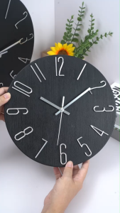 14 12 Minimalist Wall Clock Simple SIlent Nordic 3D-number bedroom living room quartz clock For Gift
