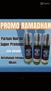 Parfum Roll On Premium 7ml - Bibit Murni Berkualitas Tinggi dengan Botol Kaca - Ukuran 2cm x 2cm x 7cm (SPESIAL)