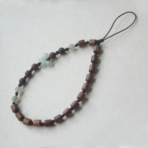 Double Hanging Style Chicken Wing Wood Phone Strap Chain with Double Head Buckle Anti-Fall Artistic Mobile Phone Accessories