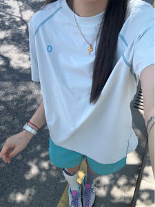 Ice Blue Quick Dry Cool Sensation Short Sleeve Mens Summer Breathable American Style Training Wear Outdoor Sports Cycling Suit T-Shirt