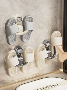 Bathroom Slipper Rack Wall Mounted Shoe Storage Organizer No Drilling Required Adjustable Height Pet Material Universal Holder