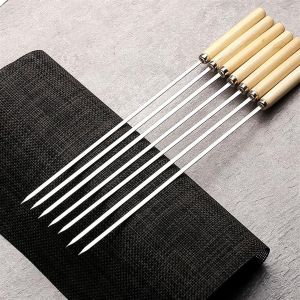 Alat Tusukan Sate Tongkat Pemanggang Panggangan Barbeqiu Tusuk Sate Barbeque Stainless Steel Reusable