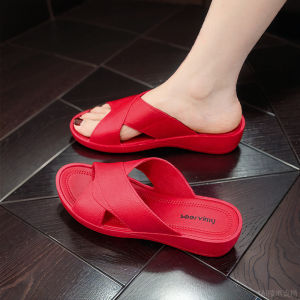 Casual Style Home Slippers for Middle-aged and Elderly Summer New Arrival Non-slip Bathroom Kitchen Slip-ons Fashion Versatile High-heeled Mules