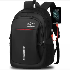 Mens Backpack Korean Style Trendy Large Capacity High School Junior High School Student Schoolbag Travel Bag Computer Bag with USB Charging Port