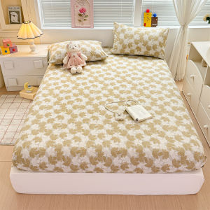 Dansunreve ผ้าปูที่นอน แบบคลุมรัดมุ ผ้าฝ้าย 800 เส้นด้า ดอกไม้วินเทจ/ลายสก็อต/ลายทาง bed sheet ผ้าปูที่นอน 5ฟุต 6ฟุต