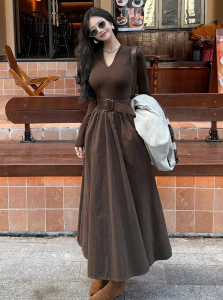 DANTING | Stylish Elegant Two-Piece Set Brown