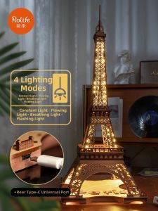 Rolife | Eiffel Tower Night 3D Wooden Assembly Model