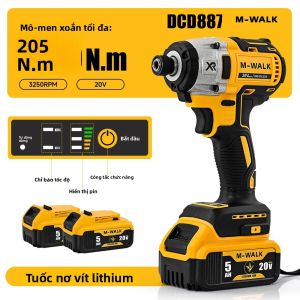 M-WALK DCF887 Máy Khoan Tác Động Không Dây Không Chổi Than 205N.m Máy Khoan Điện Cho Pin Dewalt 20V Dụng Cụ Tự Làm Tại Nhà Màu Vàng