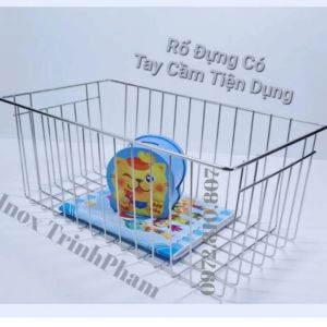Rổ Inox Có Tay Cầm Tiện Dụng Có Nhiều Kích Cở Nhận Làm Rổ Theo Yêu Cầu