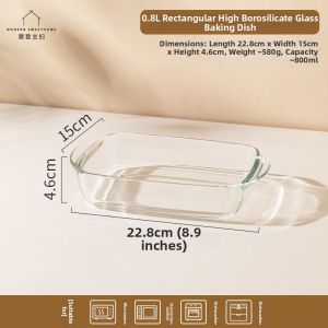 MODERN SWEETHOME | Microwave Special Rectangular Glass Tray for Fish