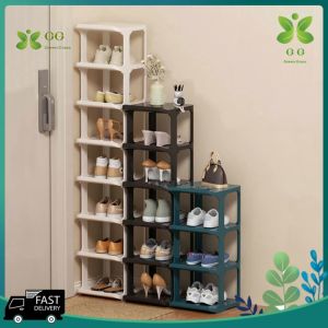 【GG】Stackable Shoe Rack Multi-Layer Shoe Storage Simple organizer Shelf Space Saver Multi-Layer Household Solid Narrow Small Entry Modern Design Shoe Box Simple Storage Free DIY