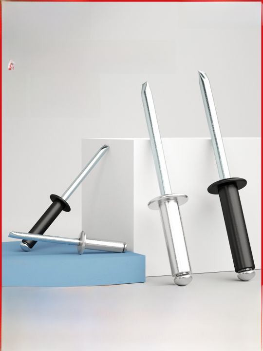 Đinh Tán Đầu Tròn Hình Chữ Nhật Bằng Nhôm Đinh Tán Rút Dài Màu Đen Đinh Tán Mở M2.4-M5 Phụ Kiện Trục Vít Bằng Thép