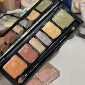 6 สีแก้ไขคอนซีลเลอร์ Palette พร้อมแปรงFull Coverage ครีม Contouring แต่งหน้ายาวนาน Tattoo คอนซีลเลอร์ Foundation