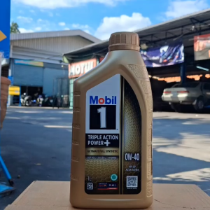 Mobil 1 โมบิล วัน 0W-40 ขนาด 1 ลิตร น้ำมันเครื่องเบนซิน กระป๋องทอง สังเคราะห์แท้ 100%