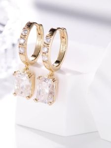 APIR 6*8mm Radiant Cut Moissanite Drop Earrings for Women 925 Sterling Silver VVS1 Diamond Hoops Party Wedding Fine Jewelry Gift