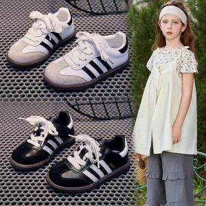 Giày Đế Mềm Chống Trượt Cho Trẻ Em Giày Thể Thao Da Thật Giày Đế Bằng Đế Cao Su Thoáng Khí Cho Bé Trai Và Bé Gái