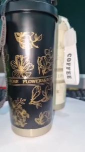 Ly Giữ Nhiệt Inox 316 Hoa Văn Cao Cấp 500ml – Giữ Nhiệt 12h 2 Nắp Thông Minh Có Quai Xách Tiện Lợi