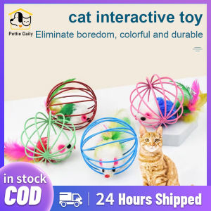 Cat Mouse Toy Chasing Toy Plush Mouse In Cage Pet Interactive Supplies Cat Toy