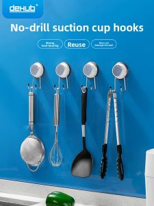 Dehub | Suction Cup No-drilling Kitchen Wall Hook Stainless Steel