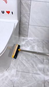 Bathroom Cleaning Brush Wiper 2 in 1 Tiles Cleaning Brush Floor Scrub Bathroom Brush with Long Handle 120° Rotate Bathroom Floor Cleaning Brush (2 in 1 Cleaning Brush) MEILU0808