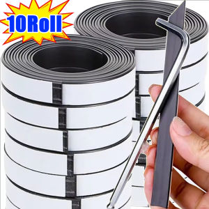 10Roll 1M Super Sticky Magnetic Tape / Stong Magnet Strip with Adhesive / Self Adhesive Magnetic Tape Roll for Tape Roll for DIY Whiteboards & Fridge Organization