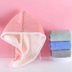 Wiping Washing Wrapping Hair Towel Shower Cap Double-layer Thick Dry Hair Cap Womens Strong Water Absorption Quick Drying Hair Towel