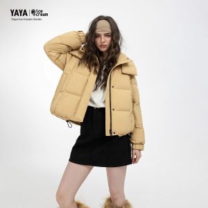 YAYA | Stylish Thicker Quilted Down Jacket for Petite Women Short