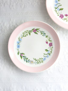 French Court Florals Ceramic Western Pastry Plate Pink Dessert Plate Cake Plate Plate Dish Afternoon Tea Tray For Home