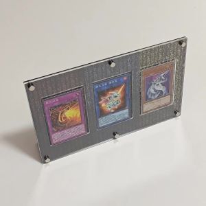 Takara Tomy | Yu Gi Oh Egyptian Gods Triple Acrylic Card Brick Display Stand Ancient Egyptian Script Anime Character DIY Card Holder No Cards