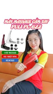 Máy massage cầm tay máy đấm lưng cầm tay máy massage mini cầm tay PULI PL-622 - 4 đầu matxa có đầu nóng 60 độ - 3 kiểu rung và 6 mức cường độ| OKBUY