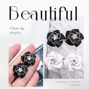 Amoki【Ready in Stock】 Metal Rose/Flower Waist Buttons Elegant Brooches Detachable Skirts Tightener Pants Snap
