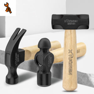 Short handled hammer wooden handled iron hammer household woodworking steel hammer nail lifting nail pulling small hammer