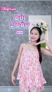 Đồ bộ tole nữ bộ lanh mặc nhà đùi 2 dây SHOP5SAO (43-67kg)