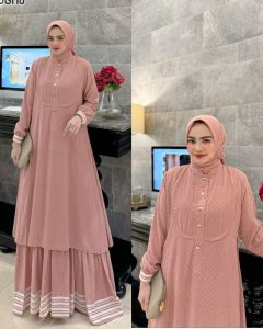 DRESS GAMIS SET HIJAB MODE KAYESA TERBARU BY HI 100%ASLI REAL