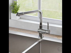 Vòi rửa bát Konox Felix Chrome 2 đường nước nóng lạnh xoay 360 độ PVD Chrome 5 lớp