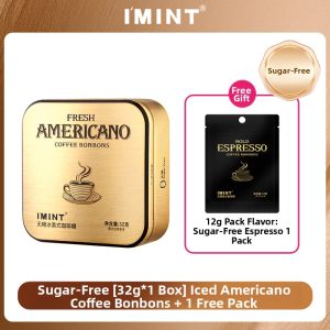IMINT | Sugar Free Coffee Bonbons Xylitol Energizing Mint Candy for Men Rich Espresso and Americano Flavor No Sugar Addictive Snack 32g