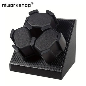 1pc Niworkshop Automatic Watch Winder 3 Slots Watch Case with Quiet Motor Flexible Watch Pillows Fit Women and Men Watches