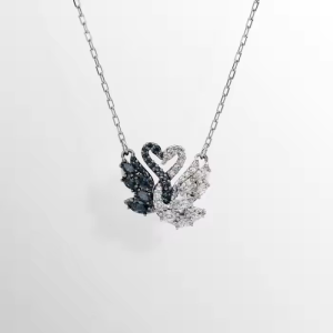 Swarovski Swan Crystal Pendant 925 Sterling Silver Necklace Elegant Birthday Gift for Women Gift Box Set XL-2423568790