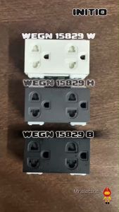 Panasonic เต้ารับคู่เสียบขากลมแบนมีกราวด์และม่านนิรภัย INITIO รุ่น WEGN 15829 B WEGN15829W WEGN15829H รุ่นใหม่ สีด้าน