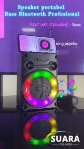 Speaker Bluetooth Full Bass 2 Mic Karaoke Suara Jernih 4 Inch Protable Salon Aktif Super Bass USB