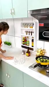 Kệ Đựng Gia Vị Mỹ Phẩm Treo Tường Không Khoan Đục Kệ Để Đồ Nhà Bếp