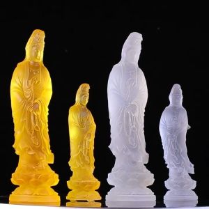 Tượng phật mẹ  quan âm phật a di đà mini cao 21cm (màu vàng  ngọc) trang trí nhà cửa cây cảnh bể cá sân vườn để bàn làm việc trên ô tô bàn làm việc...