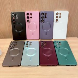 Luxury Metallic Paint Magnetic Case For Samsung S26 S22 Plus Ultra S25 Ultra Edge FE S24 S23 S21 Ultra Plus FE Shockproof Cover