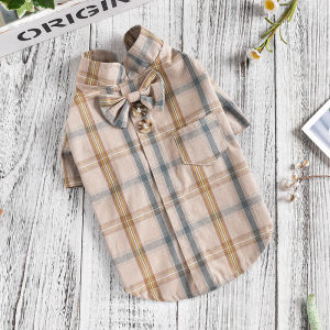 Spring Autumn Plaid Shirt Dog Clothes for Small Dogs Puppies Two Legs Clothing Trendy Cotton Fabric Dog Pet Clothing