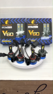 หลอดไฟ LEDSUPER-POWER-V60 แสงสีขาวสว่างตาแตก ในราคาพิเศษมากมาก หลอดไฟ LED 9006  9005  กำลังไฟ 120W